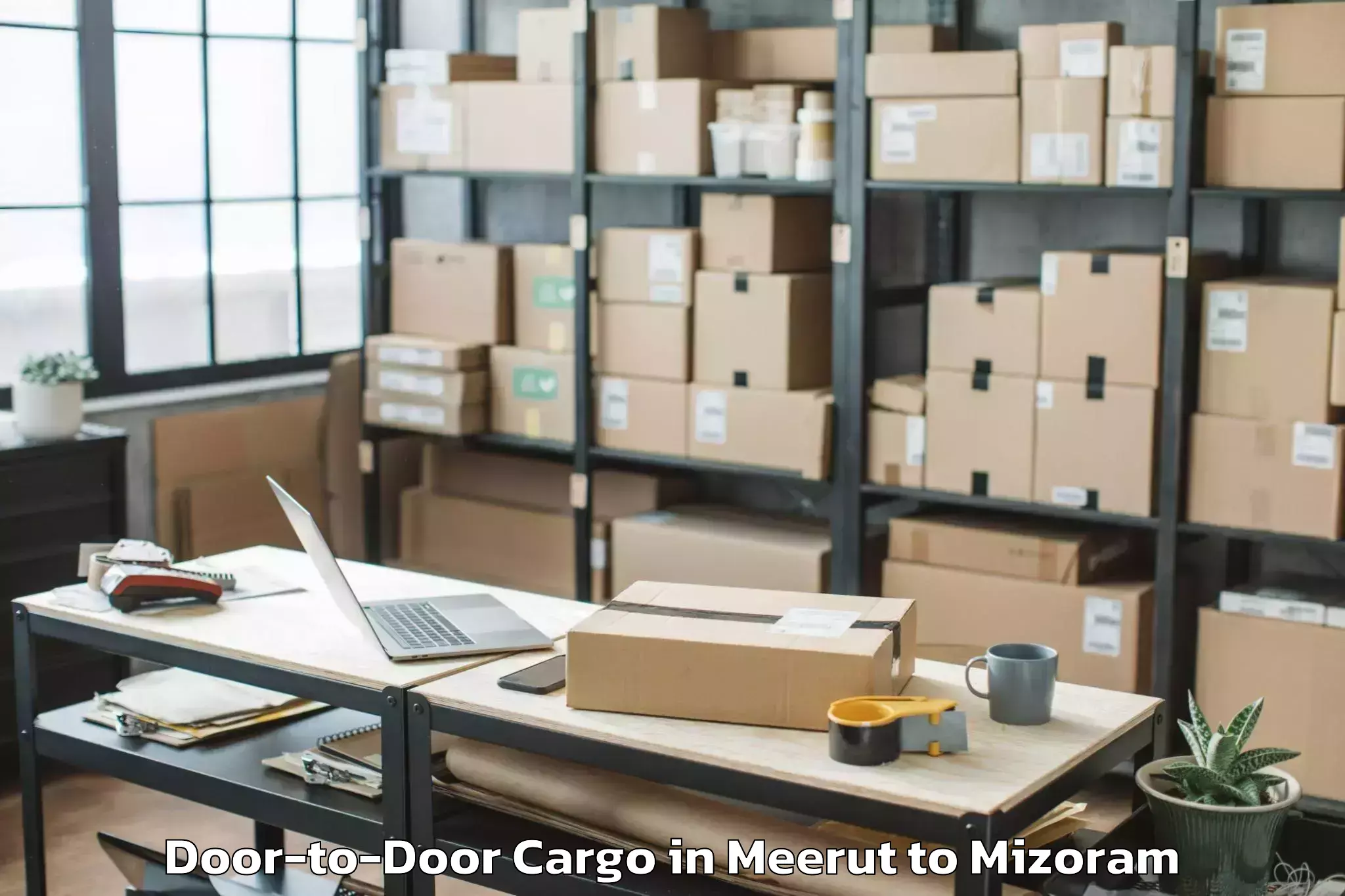 Top Meerut to Mizoram Door To Door Cargo Available